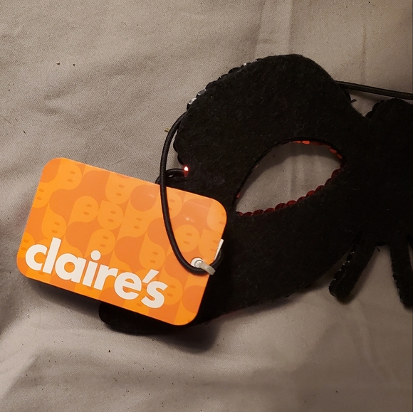 Fancy Halloween Costume Face Masks Set of 2 New Butterfly & Bird Black Sequin - Picture 3 of 5